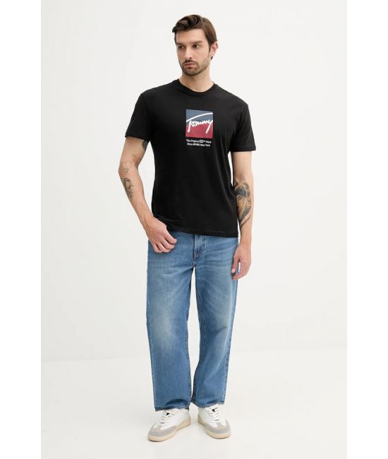 Ανδρικό T-shirt Μαύρο Tommy Jeans DM0DM21940-BDS