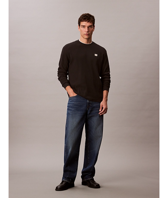 Ανδρικό Μακρυμάνικο T-shirt Μαύρο Calvin Klein LV040EM217-UB1