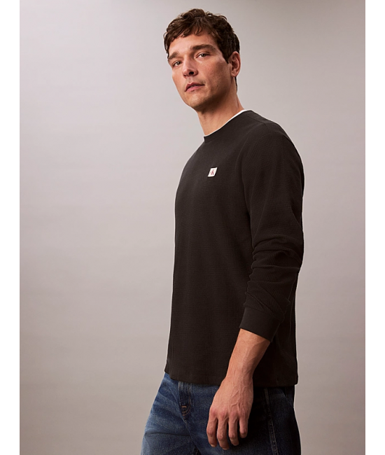 Ανδρικό Μακρυμάνικο T-shirt Μαύρο Calvin Klein LV040EM217-UB1