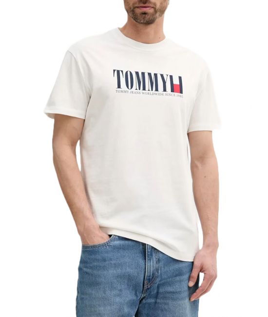Ανδρικό T-shirt Λευκό Tommy Jeans DM0DM21941-YBL