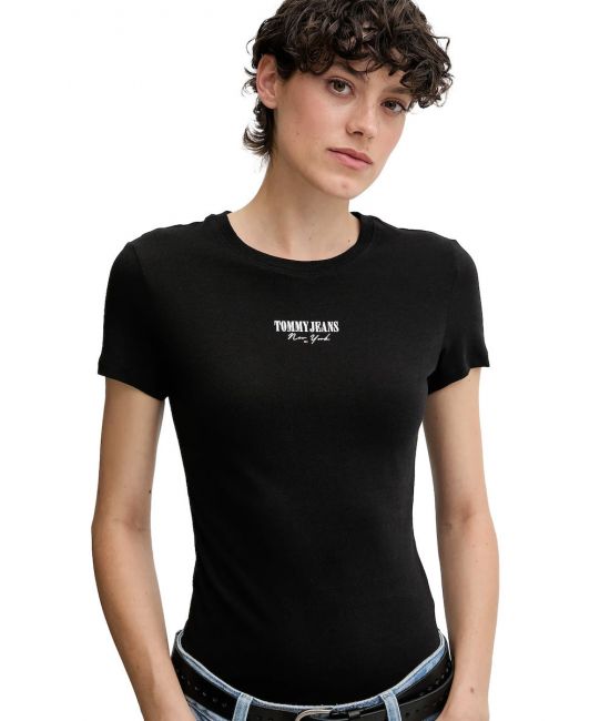 Γυναικείο Slim T-shirt Μαύρο Tommy Jeans DW0DW20913-BDS
