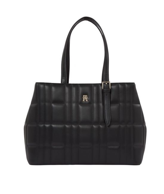 Γυναικεία TH Feminine Tote Τσάντα Μαύρη Tommy Hilfiger AW0AW17452-BDS