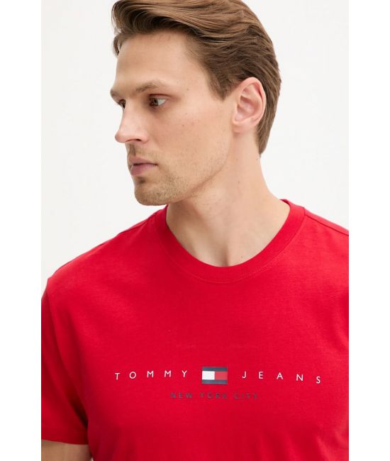 Ανδρικό T-shirt Κόκκινο Tommy Jeans DM0DM21911-XLE