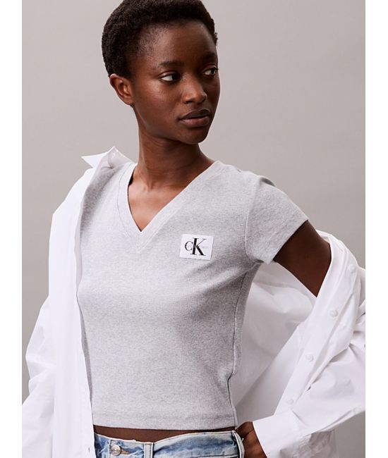 Γυναικείο T-shirt Γκρι Calvin Klein LV047C910G-P79