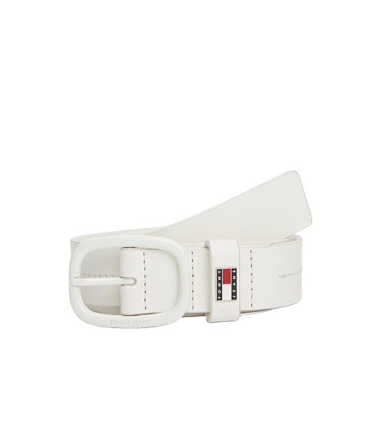 Γυναικεία Δερμάτινη Ζώνη Λευκή Tommy Jeans AW0AW17392-YBH