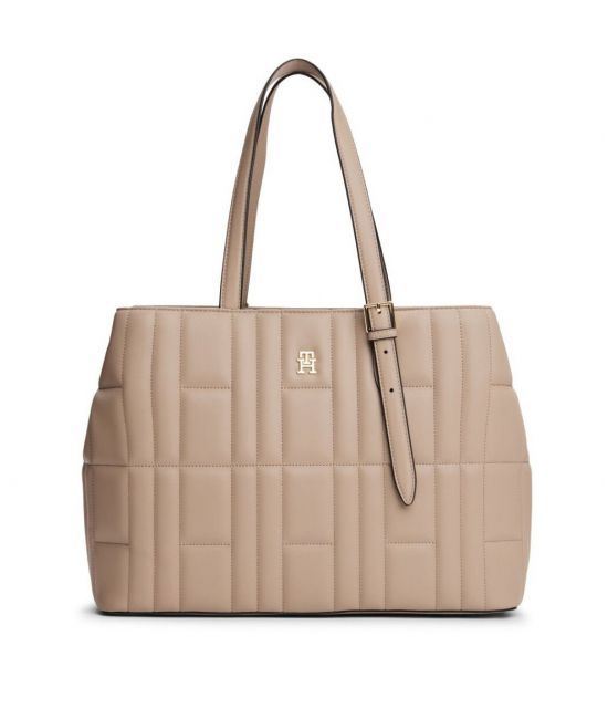 Γυναικεία TH Feminine Tote Τσάντα Μπεζ Tommy Hilfiger AW0AW17452-AFE