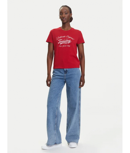 Γυναικείο T-shirt Κόκκινο Tommy Jeans DW0DW21404-XLE