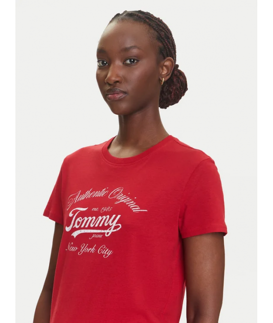 Γυναικείο T-shirt Κόκκινο Tommy Jeans DW0DW21404-XLE