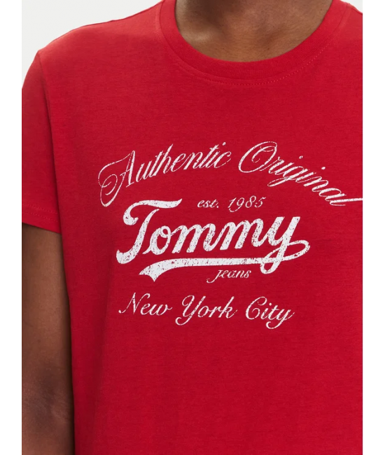 Γυναικείο T-shirt Κόκκινο Tommy Jeans DW0DW21404-XLE