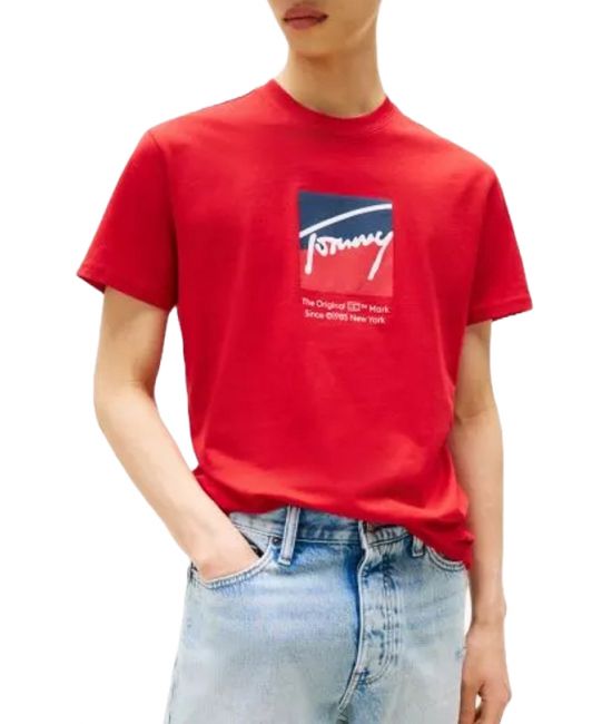 Ανδρικό T-shirt Κόκκινο Tommy Jeans DM0DM21940-XLE