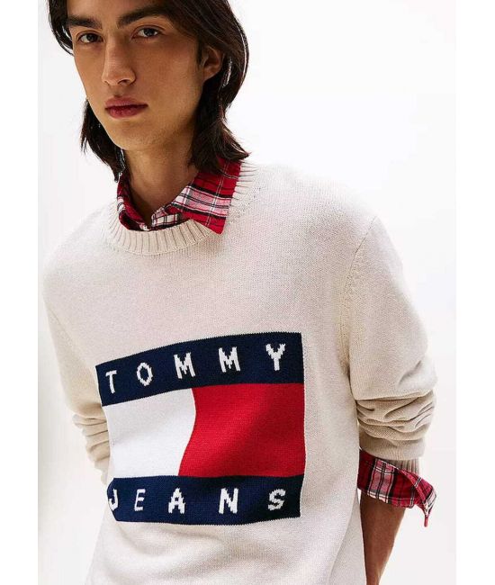 Ανδρικό Πουλόβερ Off White Tommy Jeans DM0DM22105-AFN