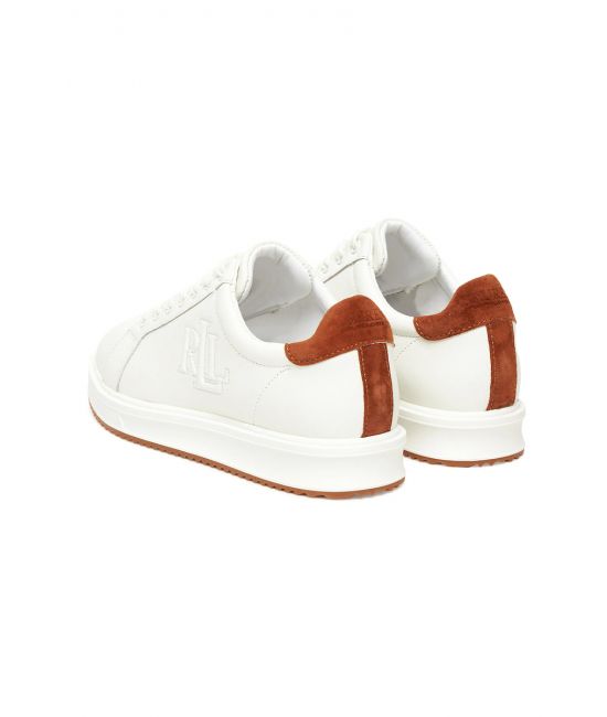 Γυναικεία Δερμάτινα Ainsley Sneakers Λευκά Ralph Lauren 802979188001-WHITE
