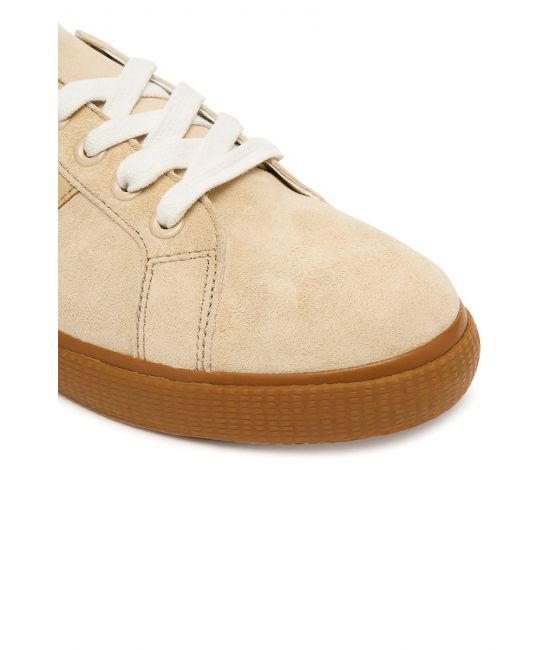 Γυναικεία Δερμάτινα Janson II Sneakers Μπεζ Ralph Lauren 802868344004-BEIGE