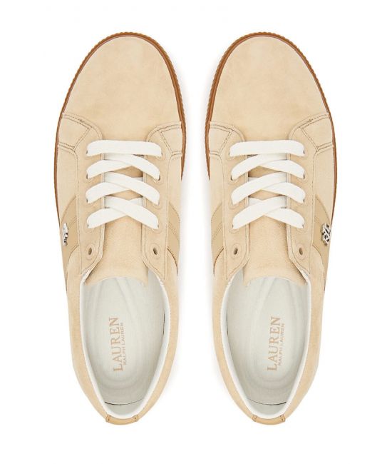 Γυναικεία Δερμάτινα Janson II Sneakers Μπεζ Ralph Lauren 802868344004-BEIGE