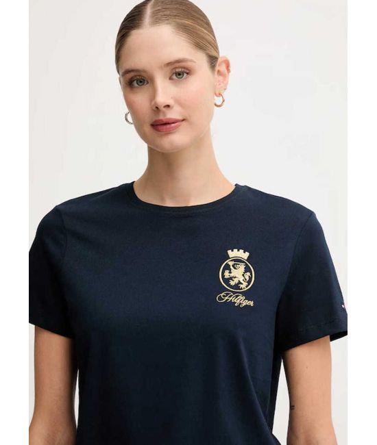 Γυναικείο TH Crest T-shirt Navy Μπλε Tommy Hilfiger WW0WW46153-C1G