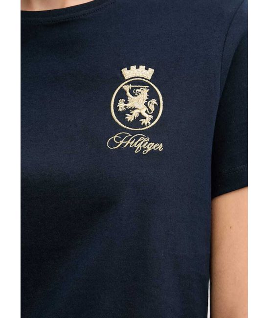 Γυναικείο TH Crest T-shirt Navy Μπλε Tommy Hilfiger WW0WW46153-C1G