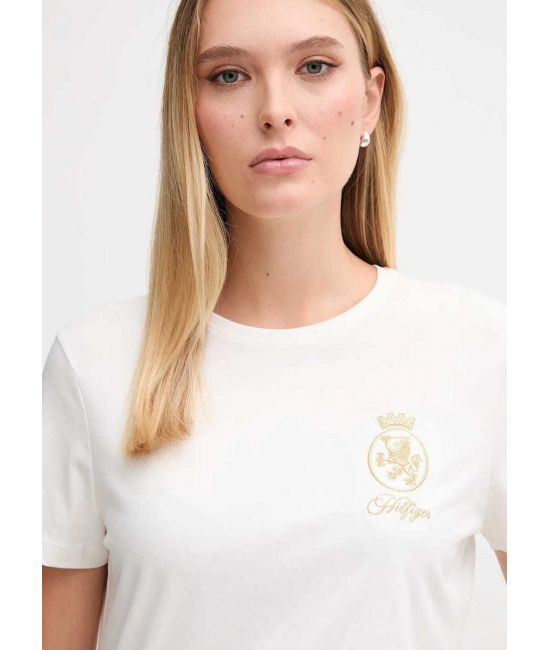 Γυναικείο TH Crest T-shirt Λευκό Tommy Hilfiger WW0WW46153-YBL