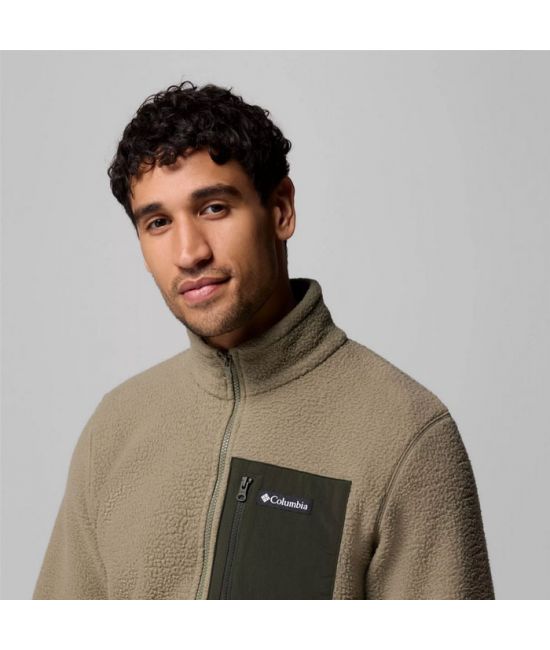 Ανδρική Jasper Ridge Pebbled Fleece Ζακέτα Λαδί Columbia 2142421-397