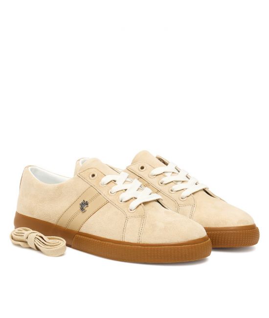 Γυναικεία Δερμάτινα Janson II Sneakers Μπεζ Ralph Lauren 802868344004-BEIGE