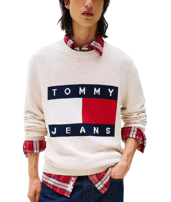 Ανδρικό Πουλόβερ Off White Tommy Jeans DM0DM22105-AFN