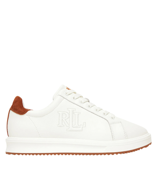 Γυναικεία Δερμάτινα Ainsley Sneakers Λευκά Ralph Lauren 802979188001-WHITE