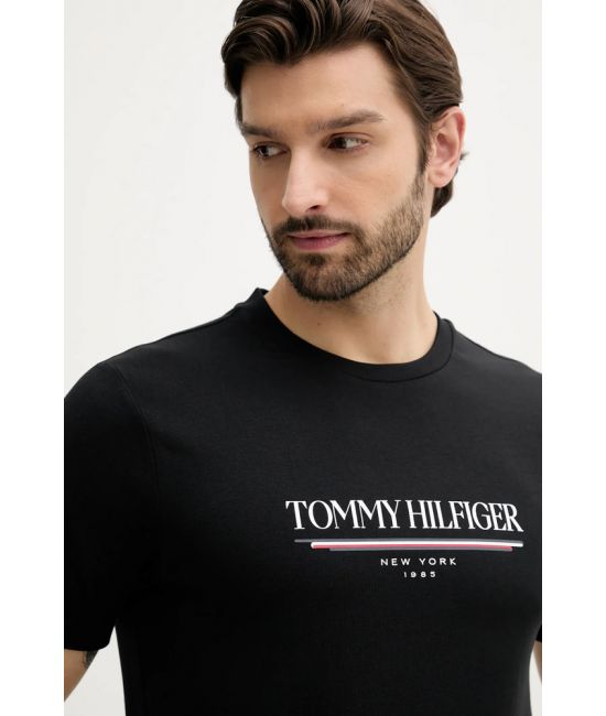 Ανδρικό T-shirt Μαύρο Tommy Hilfiger MW0MW40324-BDS