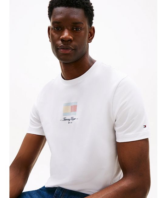 Ανδρικό T-shirt Λευκό Tommy Hilfiger MW0MW39349-YBR