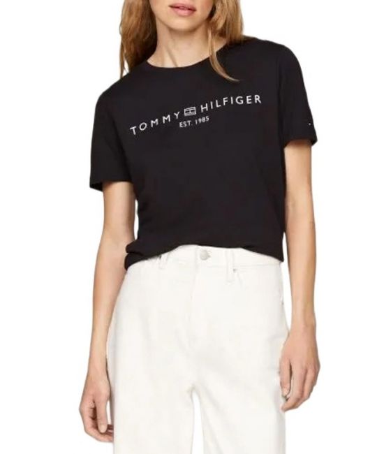 Γυναικείο Signature Logo T-shirt Μαύρο Tommy Hilfiger WW0WW40276-BDS