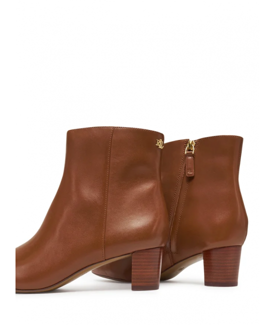 Γυναικείες Δερμάτινες Demi Μπότες Καφέ Ralph Lauren 802974503001-TAN