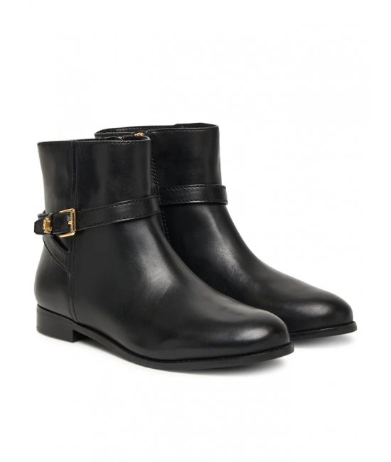 Γυναικείες Δερμάτινες Brooke Μπότες Μαύρες Ralph Lauren 802967768001-BLACK
