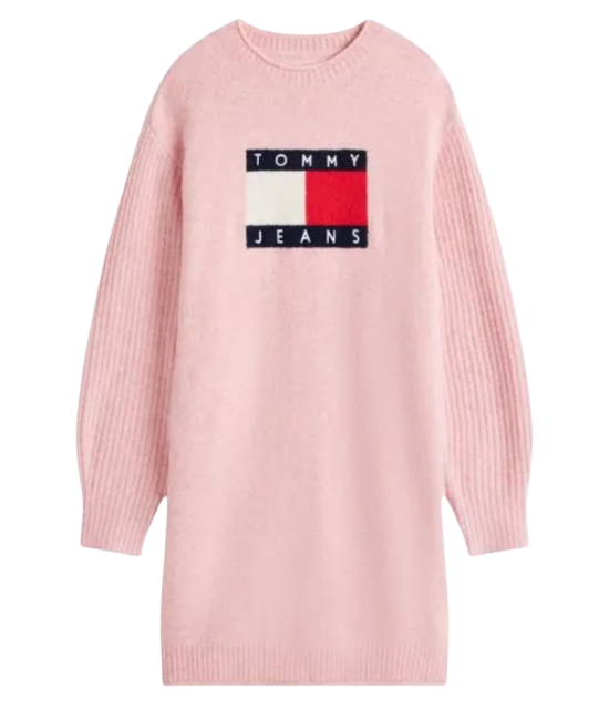 Γυναικείο Πλεκτό Φόρεμα Ροζ Tommy Jeans DW0DW21462-T08