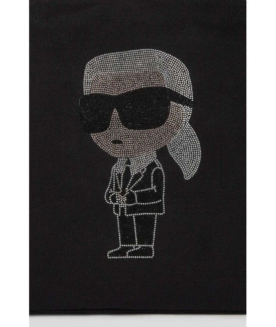 Γυναικεία Ikon Rhinestone Shopper Τσάντα Μαύρη Karl Lagerfeld A3W50016-999 BLACK