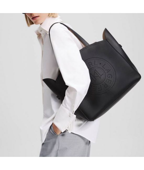Γυναικεία Δερμάτινη K/Circle Tote Τσάντα Μαύρη Karl Lagerfeld A3W30043-999 BLACK