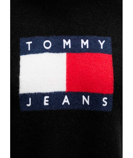 Γυναικείο Πλεκτό Φόρεμα Μαύρο Tommy Jeans DW0DW21462-HEV