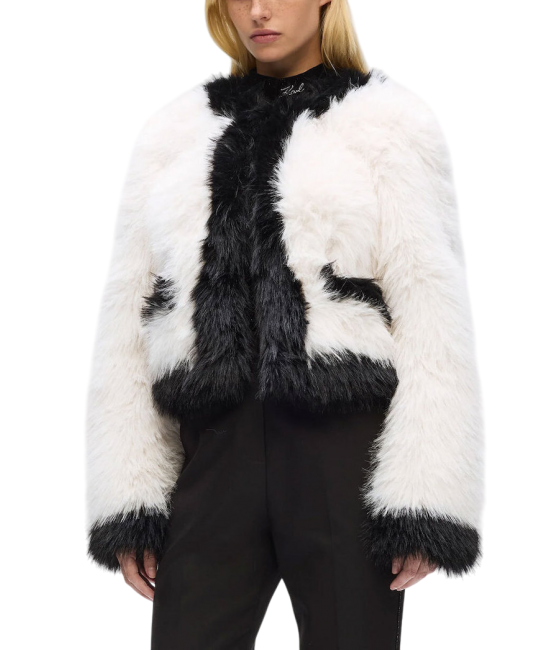 Γυναικεία Οικολογική Γούνα Λευκή Karl Lagerfeld A4W15051-101 WHITE/BLACK