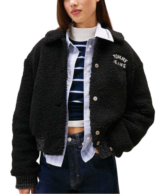 Γυναικείο Teddy Varsity Bomber Μπουφάν Μαύρο Tommy Jeans DW0DW21666-BDS