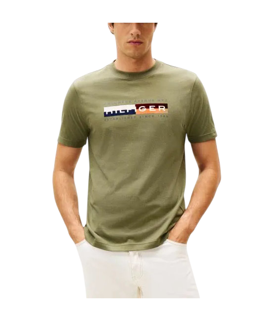 Ανδρικό T-shirt Λαδί Tommy Hilfiger MW0MW40014-PLI