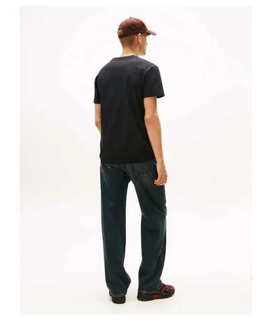 Ανδρικό Signature T-shirt Μαύρο Tommy Jeans DM0DM22138-BDS