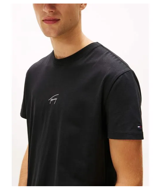 Ανδρικό Signature T-shirt Μαύρο Tommy Jeans DM0DM22138-BDS