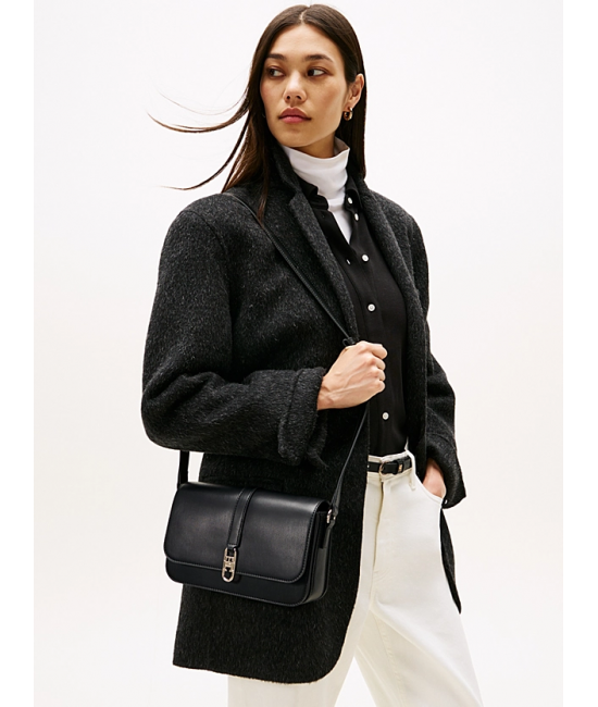 Γυναικεία TH Monogram Τσάντα Χιαστί Μαύρη Tommy Hilfiger AW0AW17723-BDS