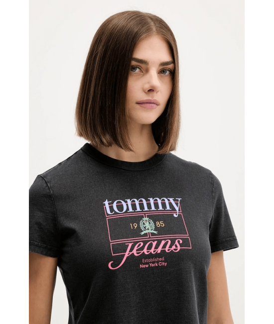 Γυναικείο T-shirt Μαύρο Tommy Jeans DW0DW21533-BDS