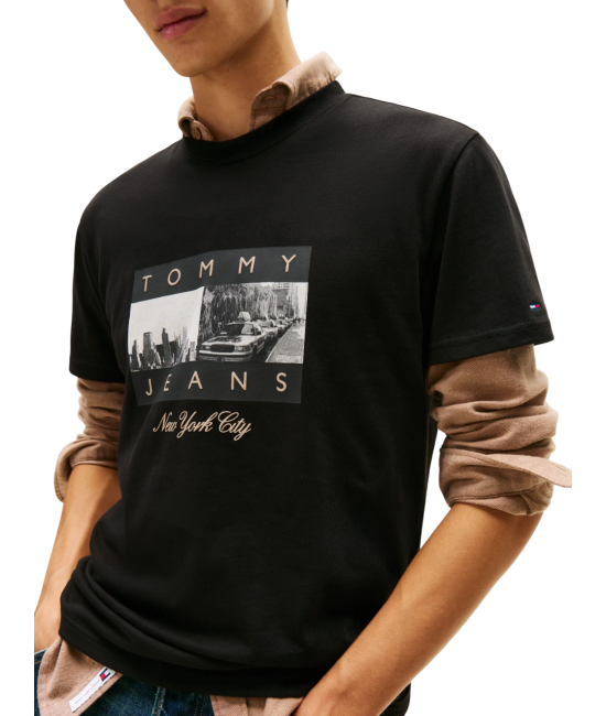 Ανδρικό T-shirt Μαύρο Tommy Jeans DM0DM22464-BDS