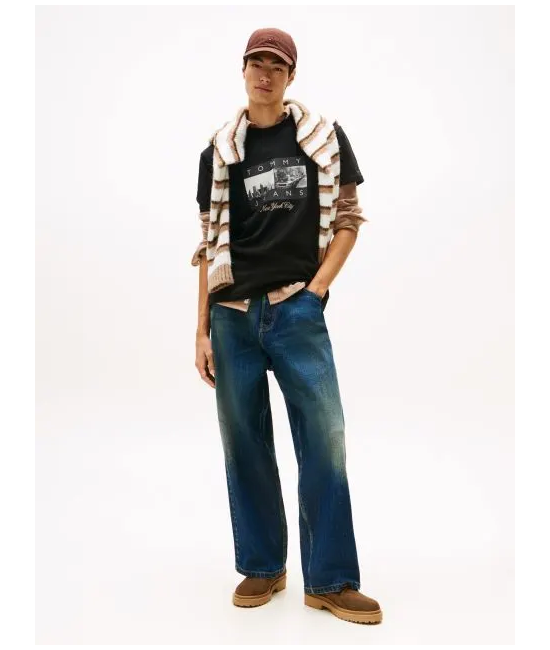 Ανδρικό T-shirt Μαύρο Tommy Jeans DM0DM22464-BDS