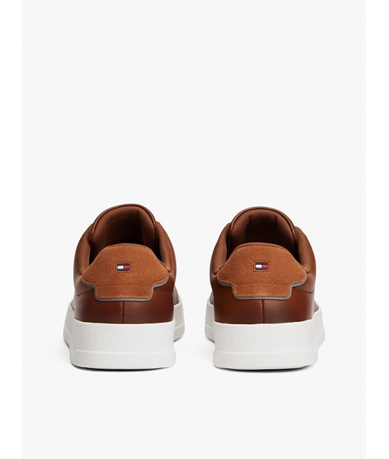 Ανδρικά Δερμάτινα Sneakers Καφέ Tommy Hilfiger FM0FM05729-GVI