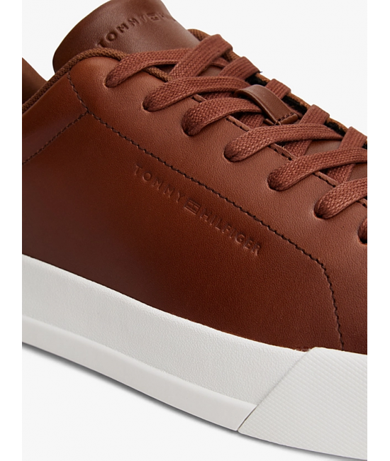 Ανδρικά Δερμάτινα Sneakers Καφέ Tommy Hilfiger FM0FM05729-GVI