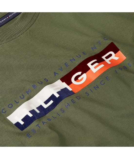 Ανδρικό T-shirt Λαδί Tommy Hilfiger MW0MW40014-PLI