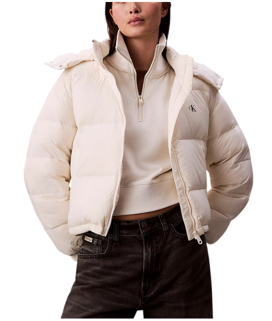Γυναικείο Puffer Μπουφάν Μπεζ Calvin Klein LV047D501G-VDV