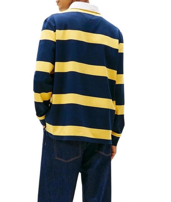 Ανδρικό Rugby Polo Ριγέ Κίτρινο  Tommy Jeans DM0DM22074-ZFQ