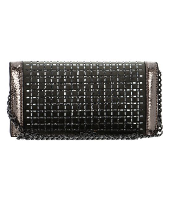 Γυναικείο Gilded Glamour Βραδινό Τσαντάκι Γκρι Guess HWCM8777710-PEWTER