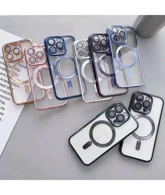 Magsafe Back Cover Σιλικόνης Διάφανο/Χρυσό (iPhone 12 Pro Max)